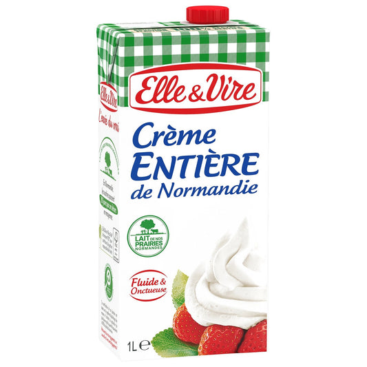Crème UHT Fluide Entière 30% Mg Elle & VIRE la brique de 1L