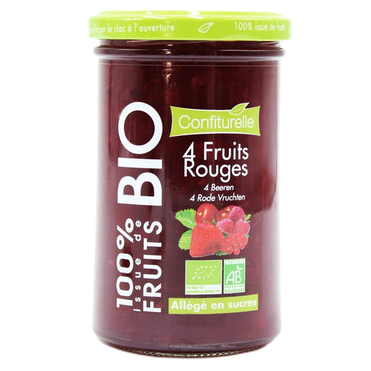 Confiture 4 Fruits Rouges Bio CONFITURELLE Le pot de 290g