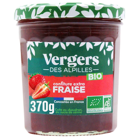 Confiture Fraise Bio VERGERS DES ALPILLES Le pot de 370g
