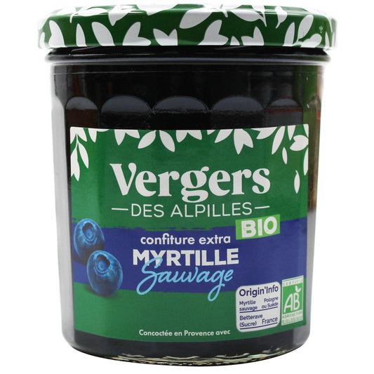 Confiture Myrtille Bio VERGERS DES ALPILLES Le pot de 370g