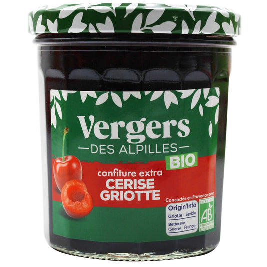 Confiture Cerise Griotte Bio VERGERS DES ALPILLES Le pot de 370g