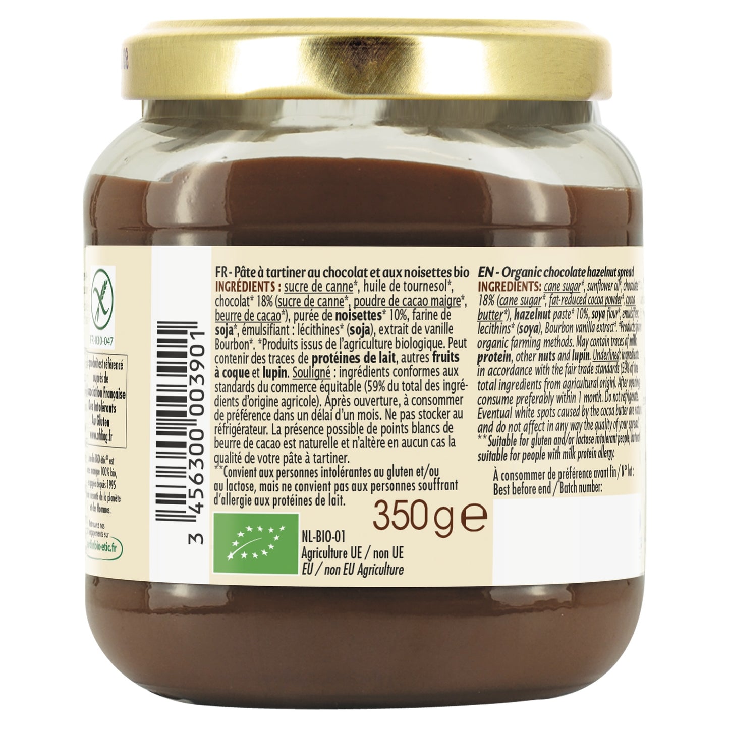 Organic Gluten-Free Chocolate Hazelnut Spread JARDIN BIO ETIC