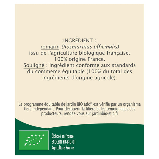 Organic Rosemary Infusion JARDIN BIO ETIC