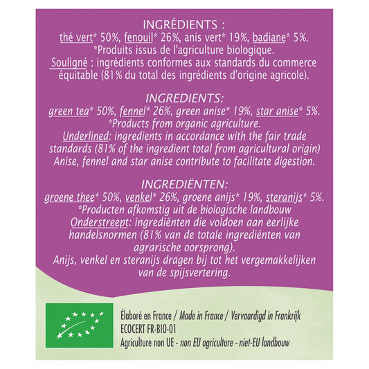 Organic Green Tea Digestion JARDIN BIO ETIC