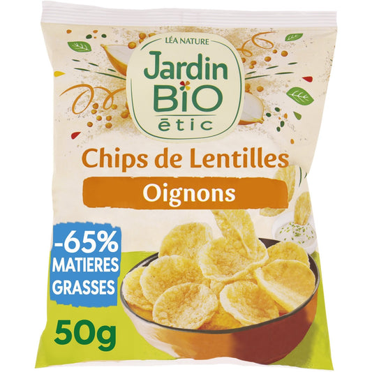 Organic Gluten-Free Lentil Chips with Onions JARDIN BIO ETIC
