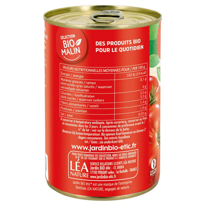 Concassé de Tomates Pelées Sans Sel Ajouté Bio JARDIN BIO ETIC