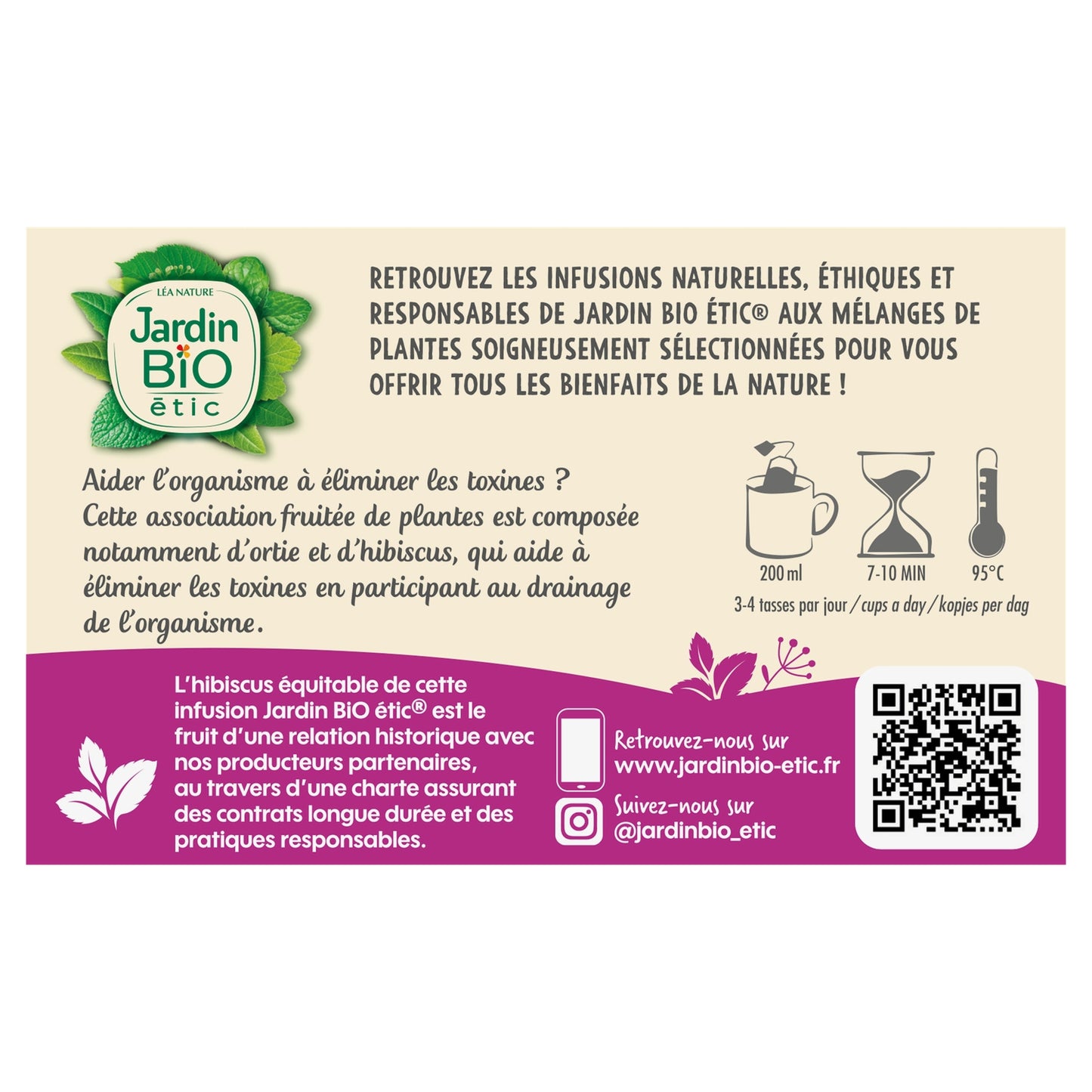 Infusion Détox Saveur Cassis Bio JARDIN BIO ETIC