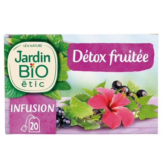 Infusion Détox Saveur Cassis Bio JARDIN BIO ETIC la boîte de 20 sachets