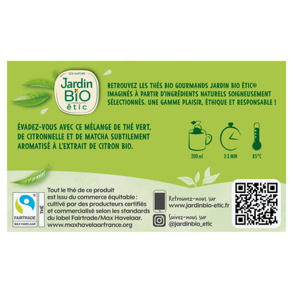 Organic Matcha Lemon Green Tea JARDIN BIO ETIC
