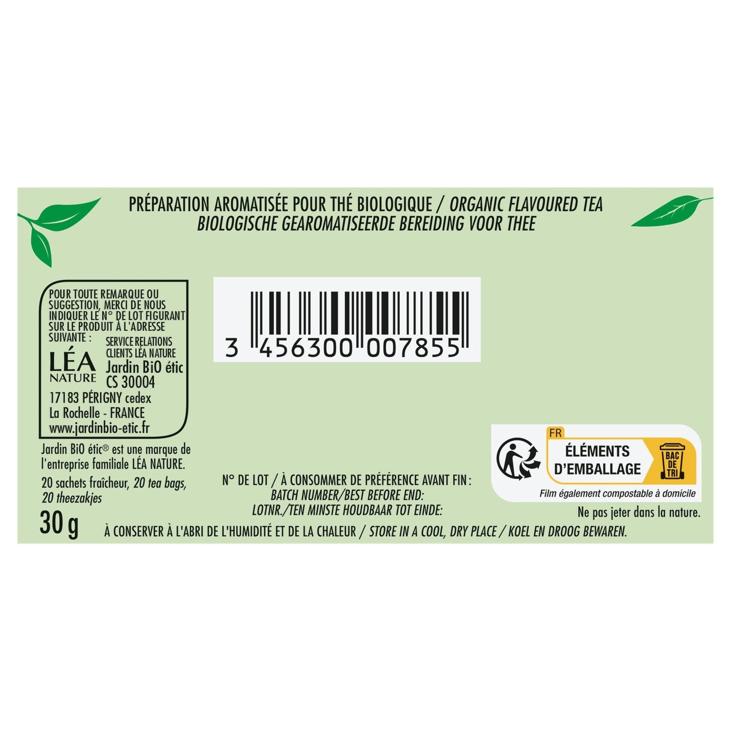 Organic Matcha Lemon Green Tea JARDIN BIO ETIC
