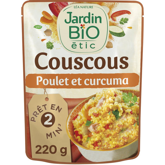 Plat Cuisiné Couscous Poulet Curcuma Bio JARDIN BIO ETIC le sachet de 220g