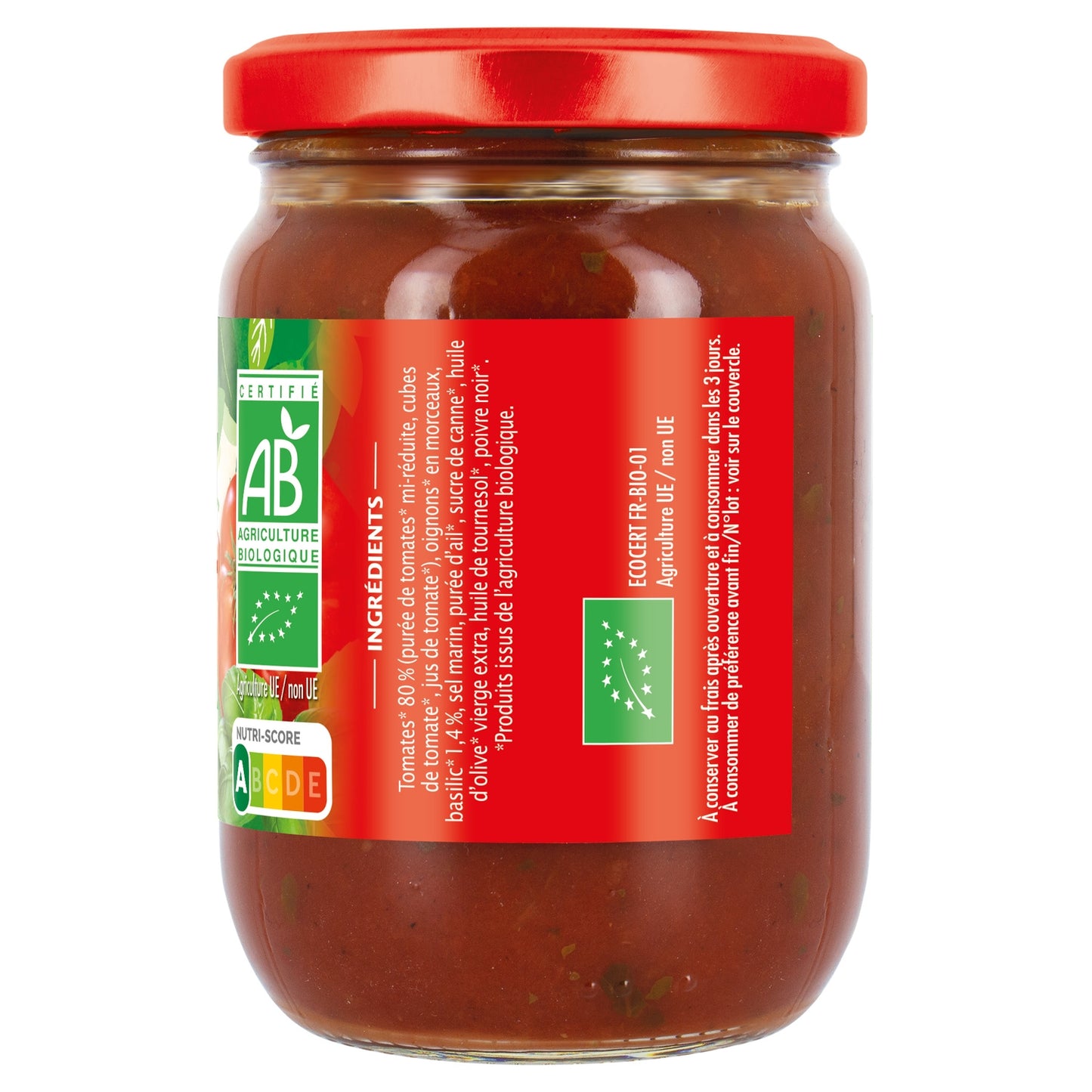 Organic Basil Tomato Sauce JARDIN BIO ETIC