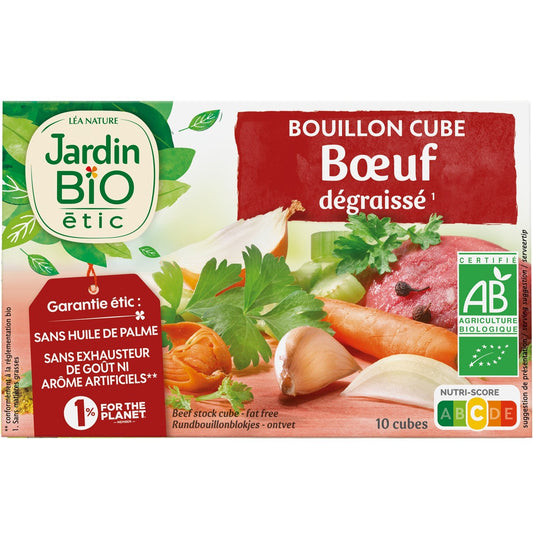 Bouillons de Cubes Bœuf Bio JARDIN BIO ETIC la boîte de 10 cubes de 10g