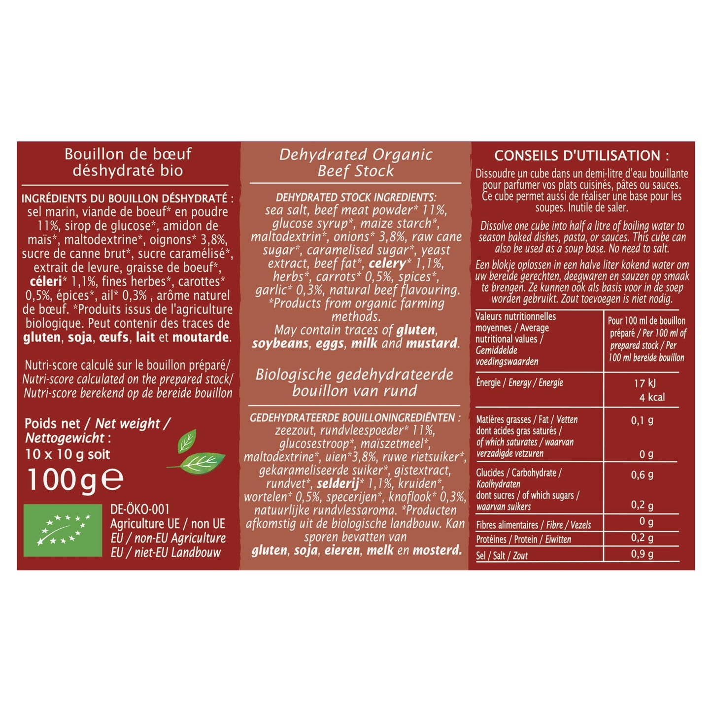 Bouillons de Cubes Bœuf Bio JARDIN BIO ETIC