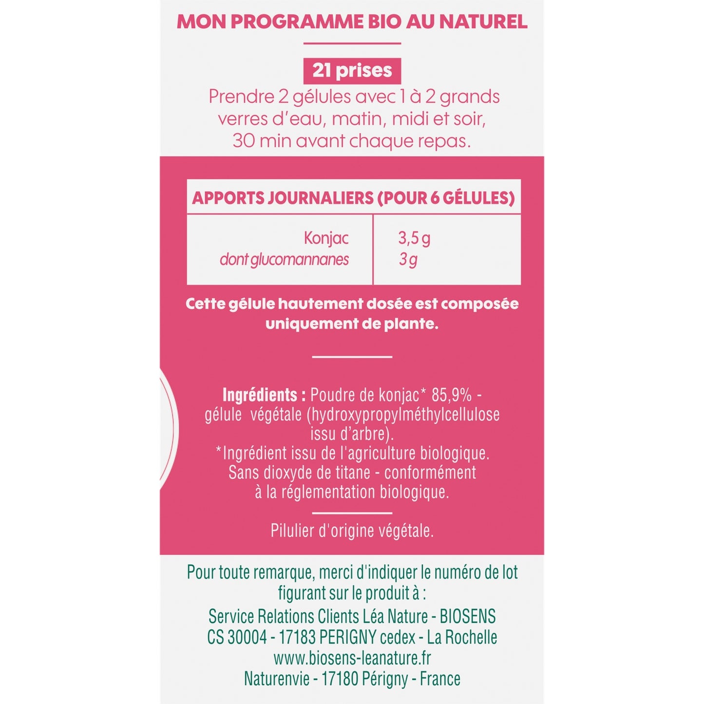 Complément alimentaire konjac Bio BIOSENS 