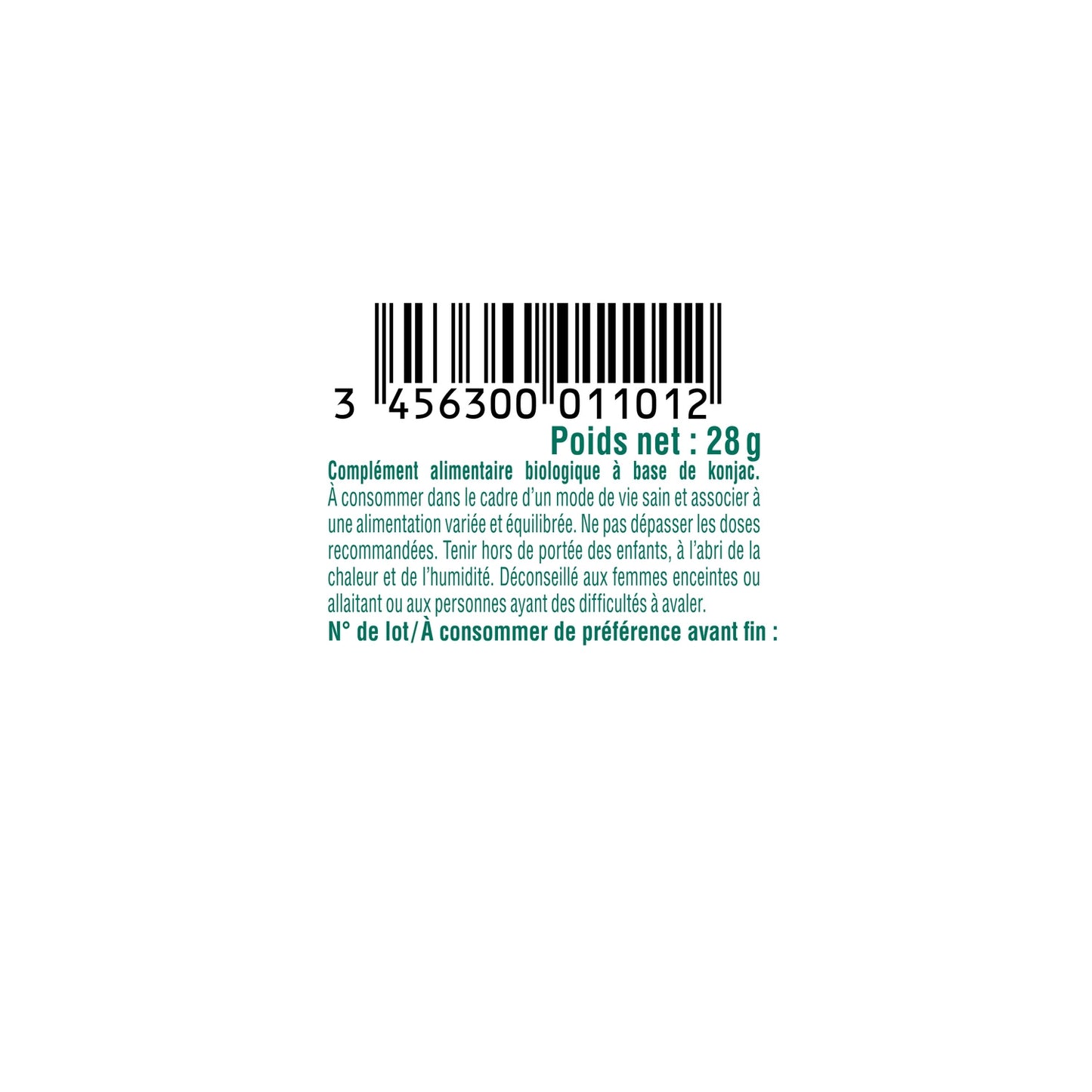 Complément alimentaire konjac Bio BIOSENS 
