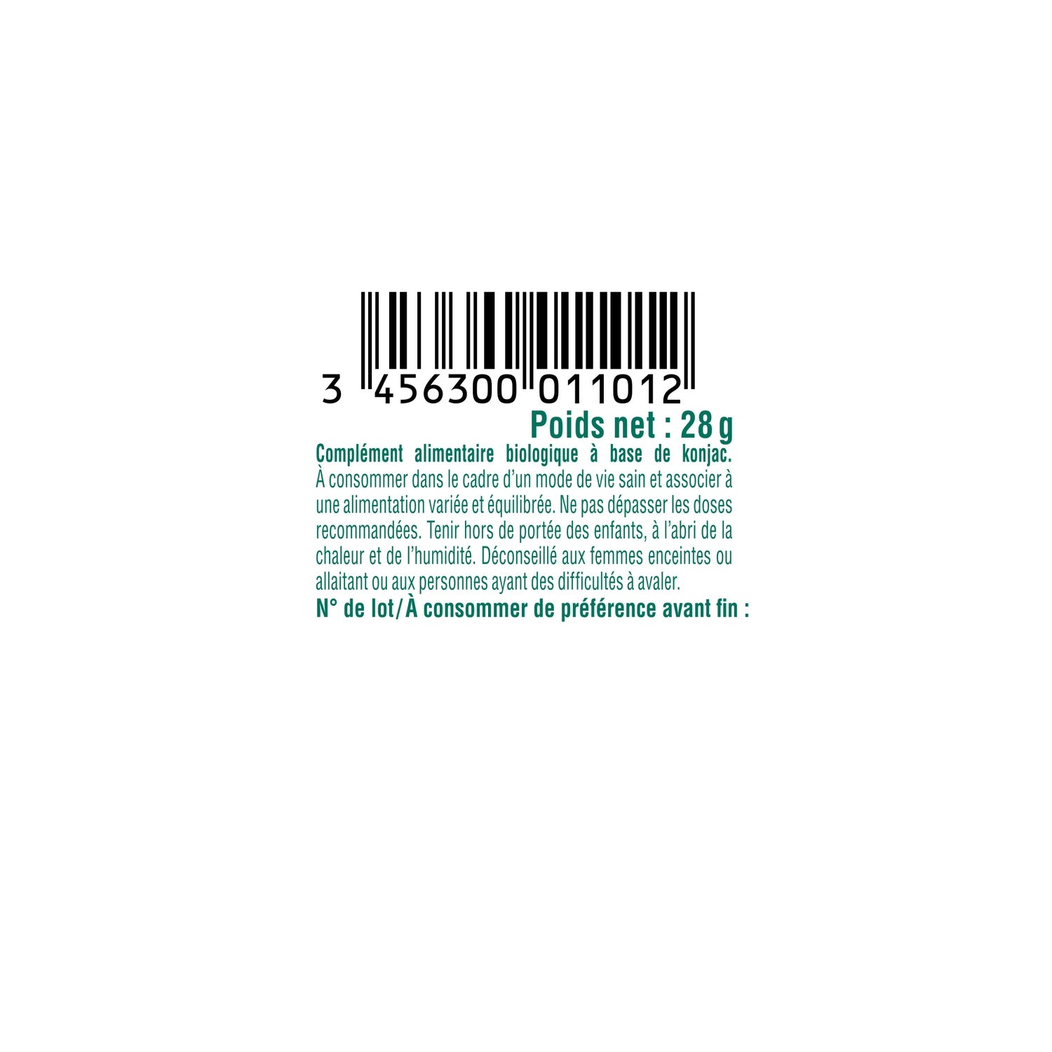 Complément alimentaire konjac Bio BIOSENS 