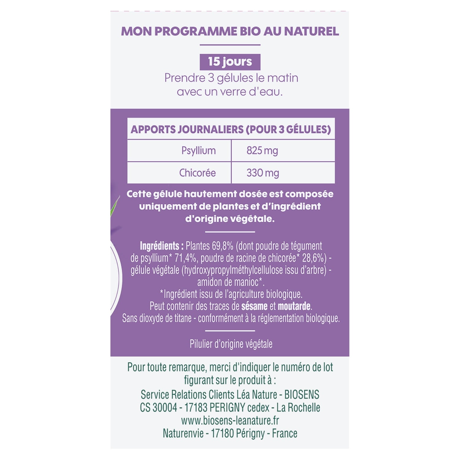 Complément alimentaire activeur transite Bio BIOSENS 