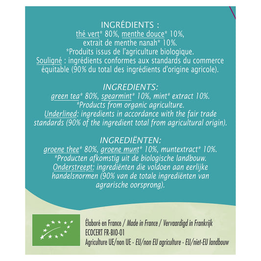 Organic Green Tea with Mint from JARDIN BIO ETIC