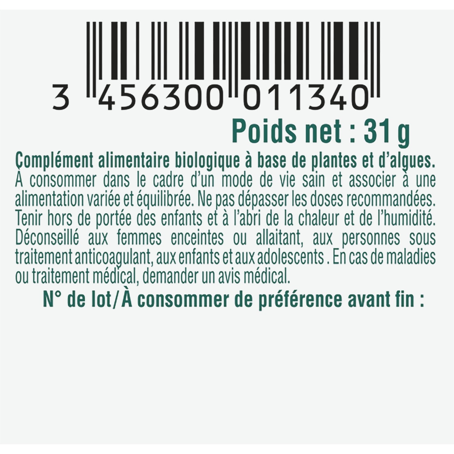 Complément alimentaire ventre plat Bio BIOSENS 