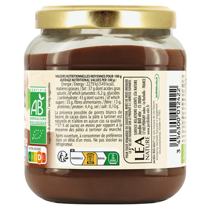 Pâte à Tartiner chocolat noisettes Bio JARDIN BIO ETIC 