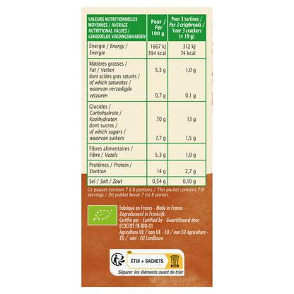 Tartines craquantes noisette Bio JARDIN BIO ETIC 