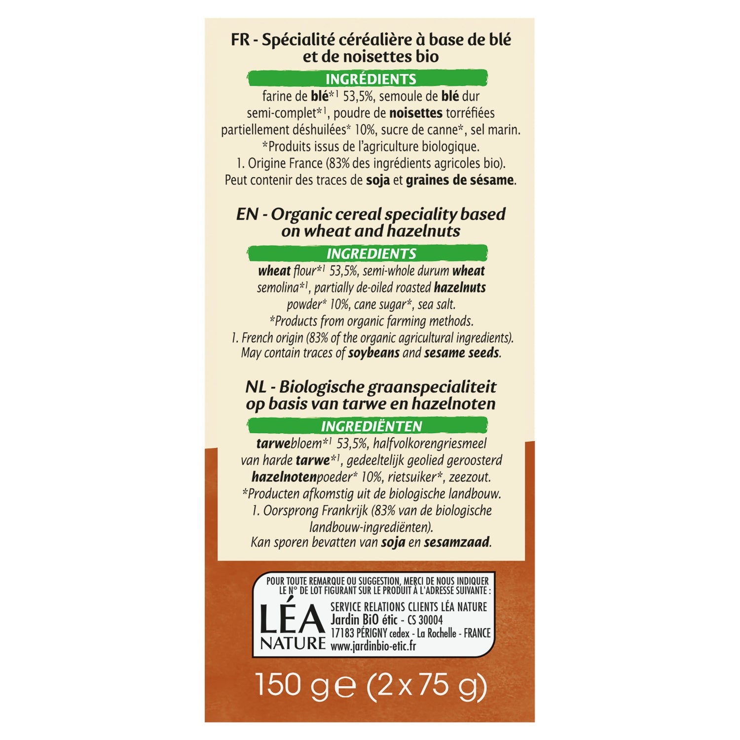Tartines craquantes noisette Bio JARDIN BIO ETIC 