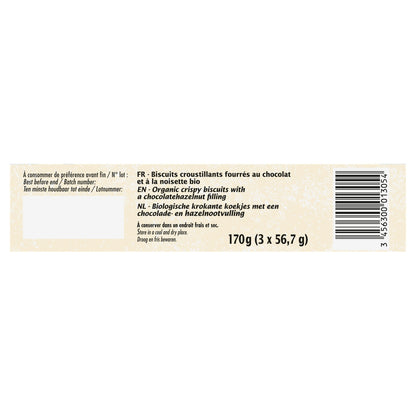 Organic Crispy Chocolate Hazelnut Filled Biscuits JARDIN BIO ETIC