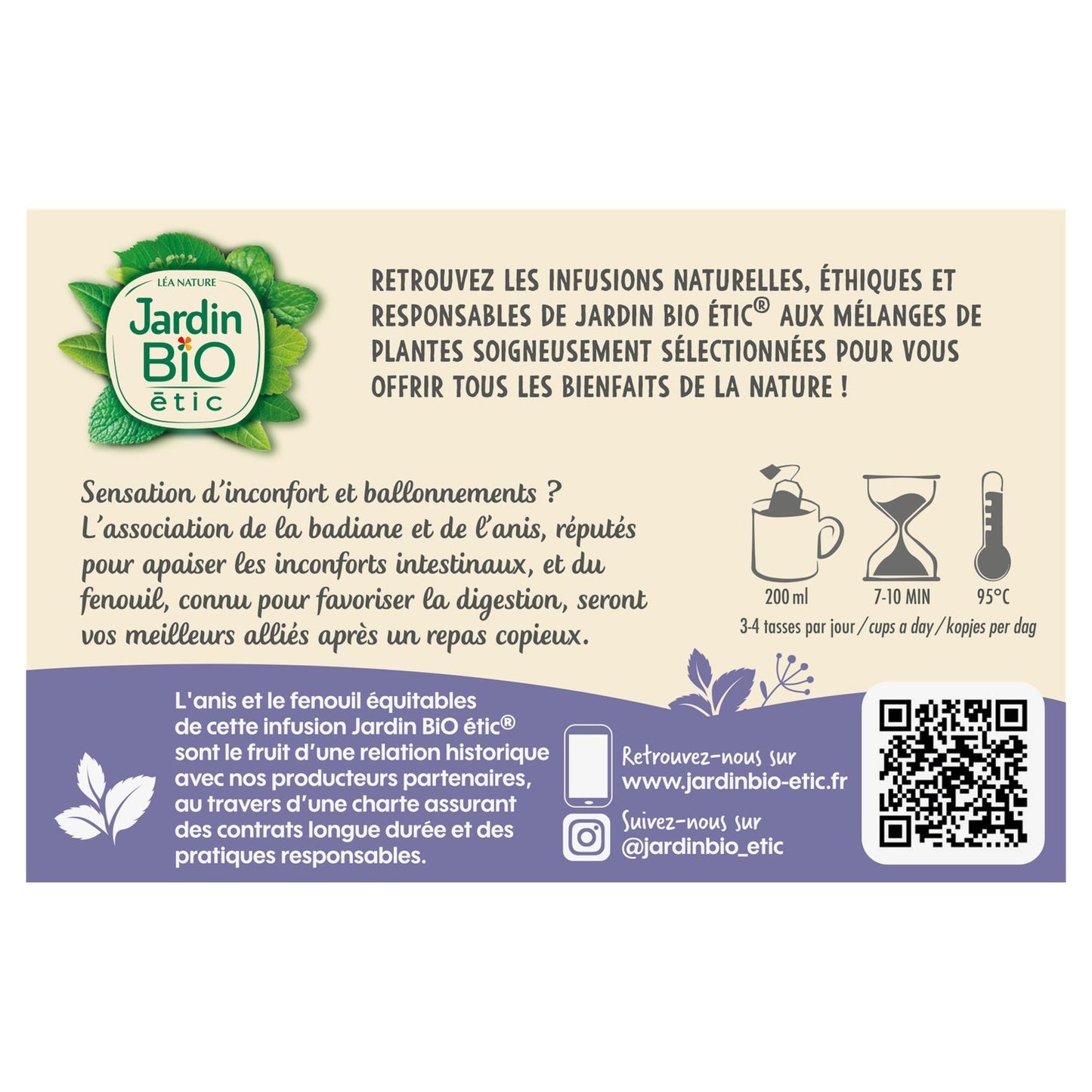 Infusion Digestion Légère Bio JARDIN BIO ETIC