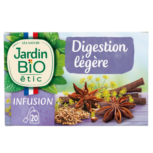 Infusion Digestion Légère Bio JARDIN BIO ETIC la boîte de 20 sachets