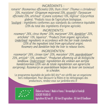 Infusion Bien-Être du Foie Bio JARDIN BIO ETIC