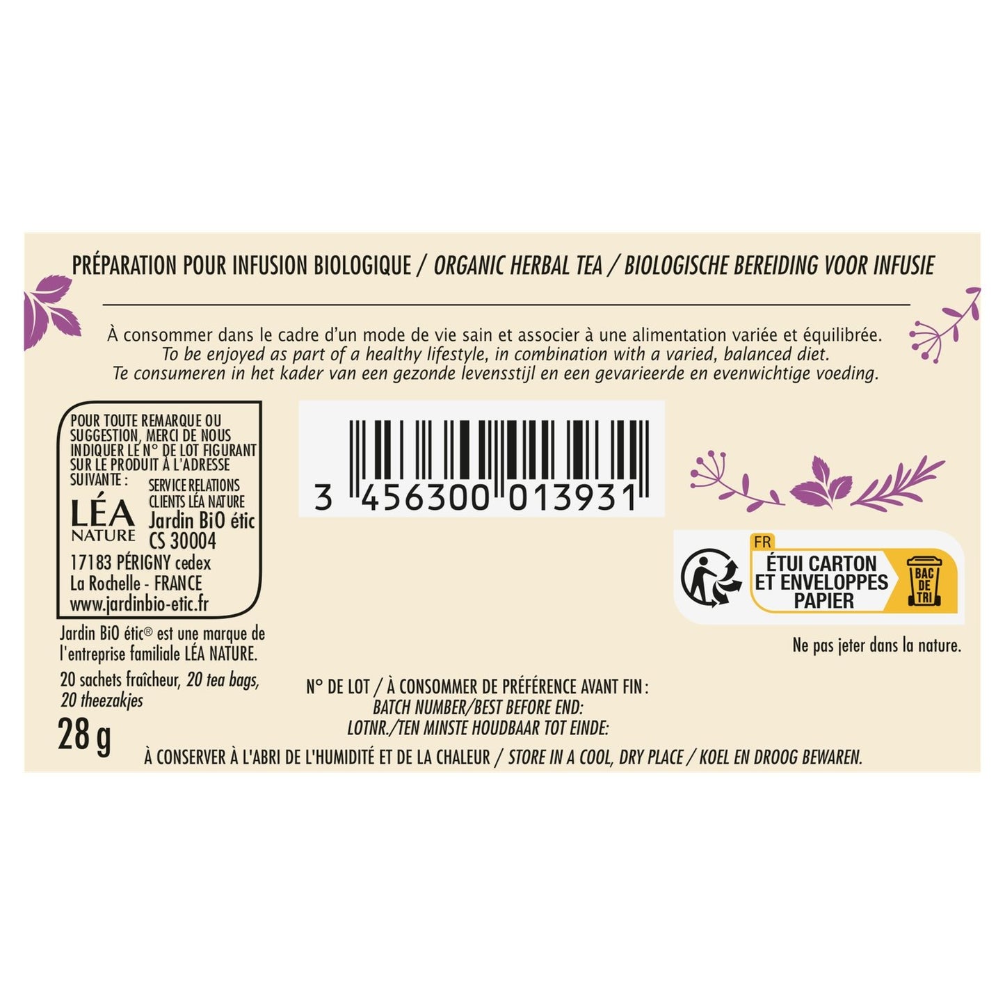 Infusion Bien-Être du Foie Bio JARDIN BIO ETIC