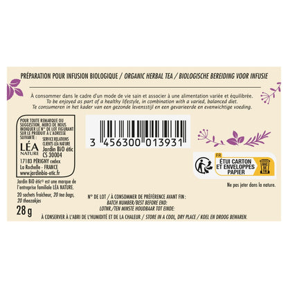 Infusion Bien-Être du Foie Bio JARDIN BIO ETIC