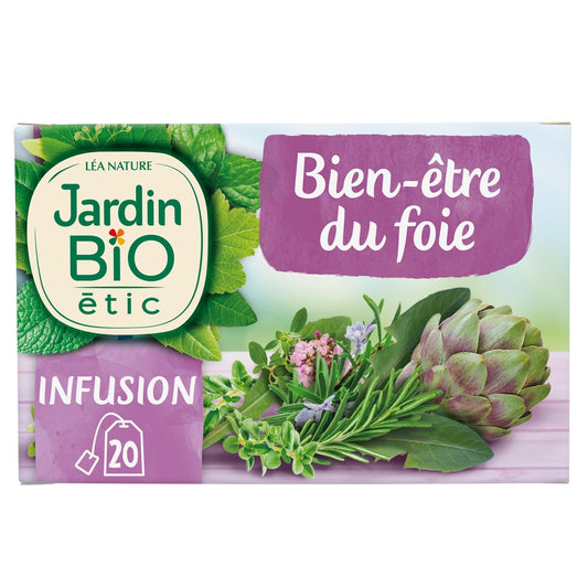 Infusion Bien-Être du Foie Bio JARDIN BIO ETIC la boîte de 20 sachets
