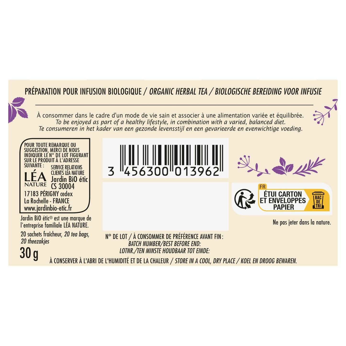Organic Digestion Infusion JARDIN BIO ETIC