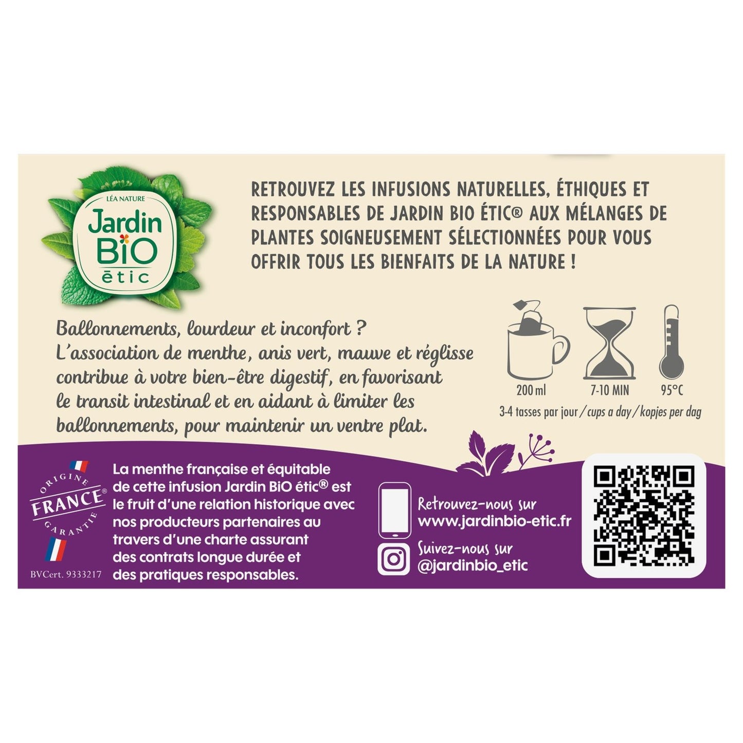 Infusion Ventre Plat Bio JARDIN BIO ETIC