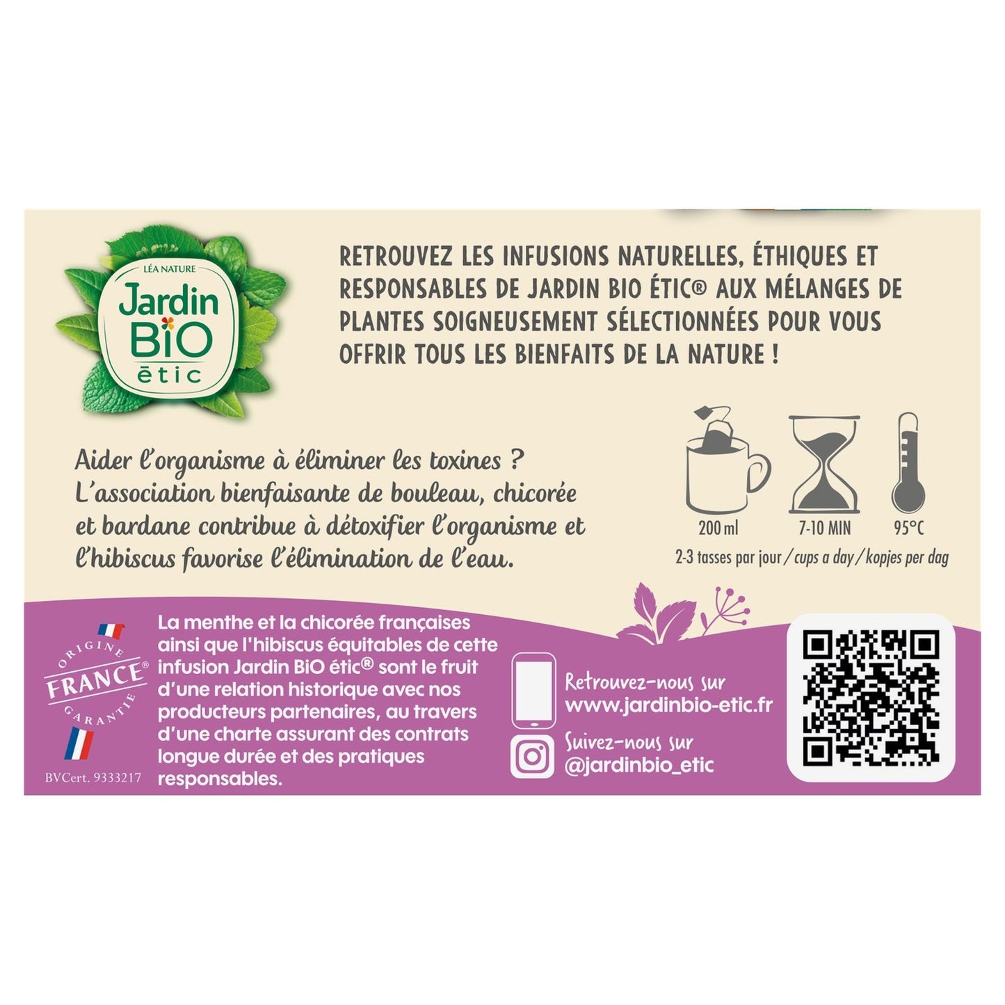 Infusion Détox Bio JARDIN BIO ETIC
