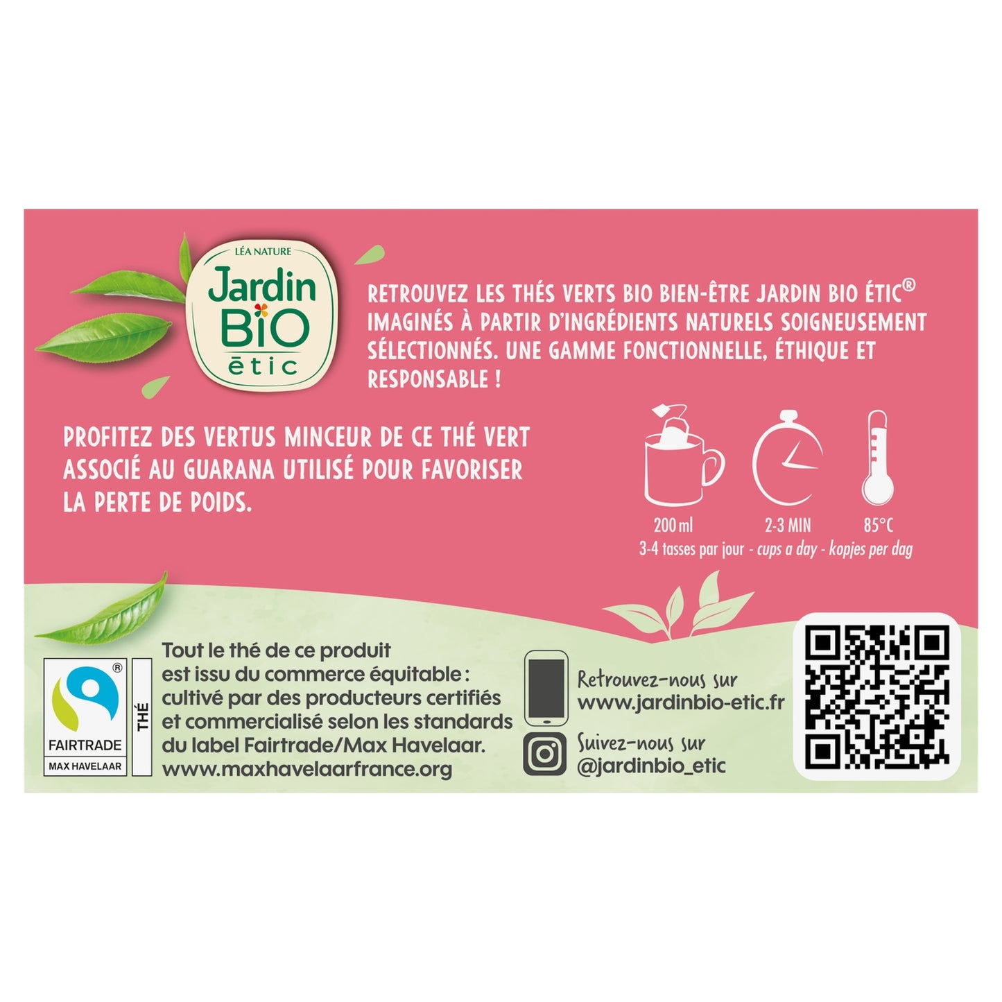 Thé Vert Équitable Minceur Bio JARDIN BIOLOGIQUE