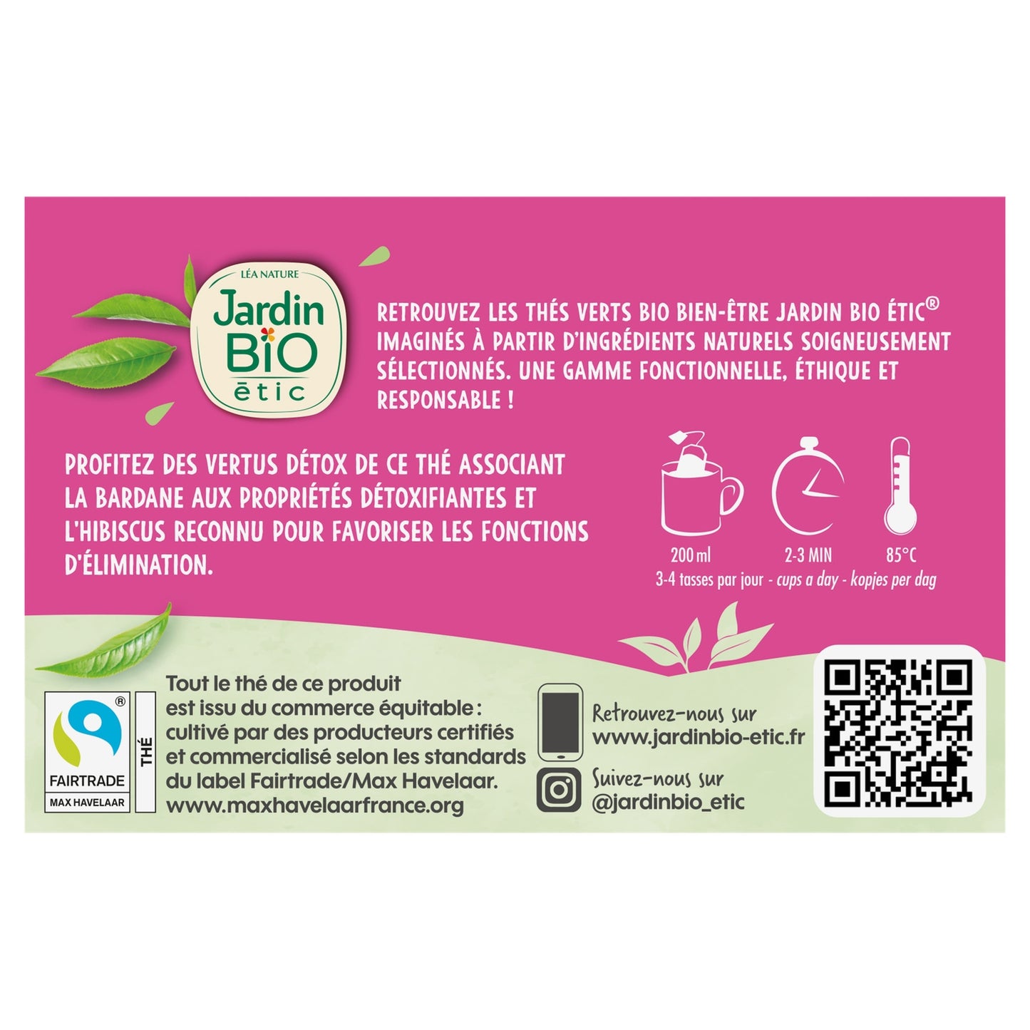 Thé Vert détox Bio JARDIN BIO ETIC 