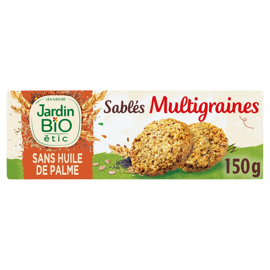 Biscuits Sablés Gourmand Multi Graines Bio JARDIN BIO ETIC le paquet de 150g