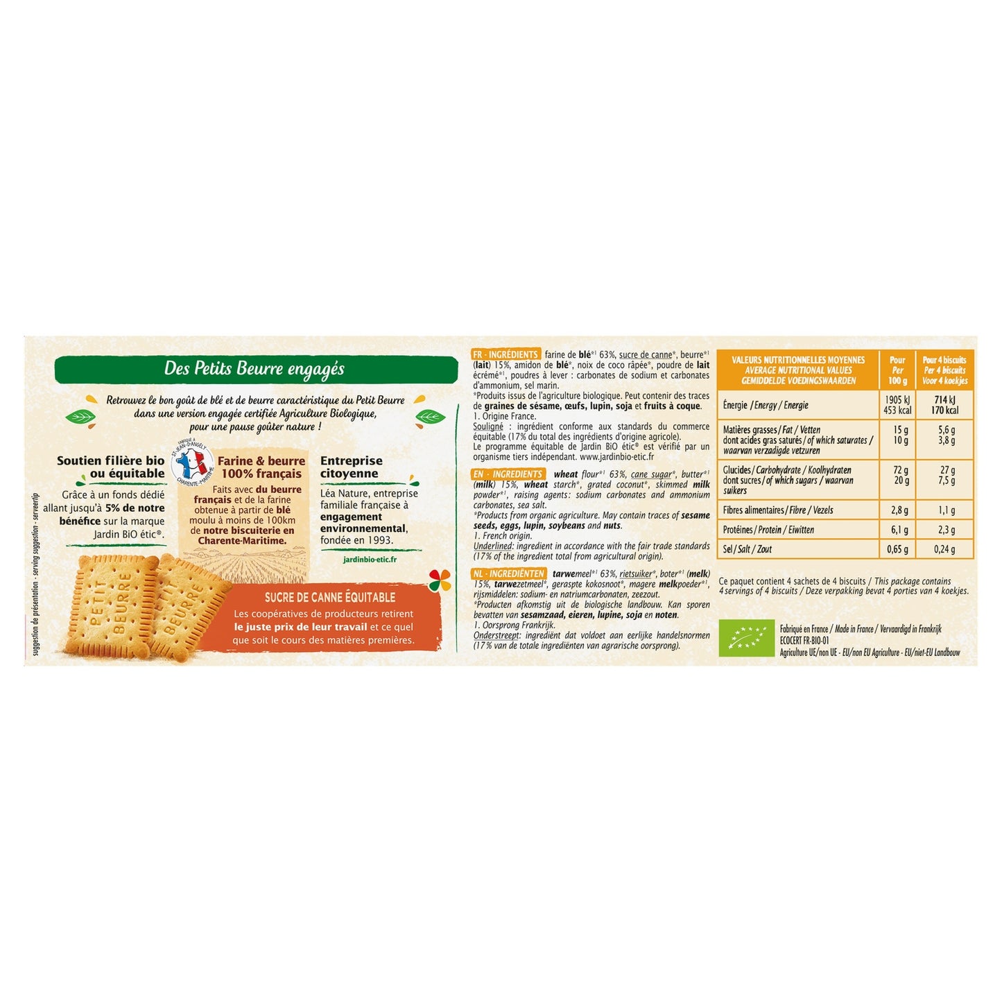 Organic Petits Beurre Biscuits JARDIN BIO ETIC