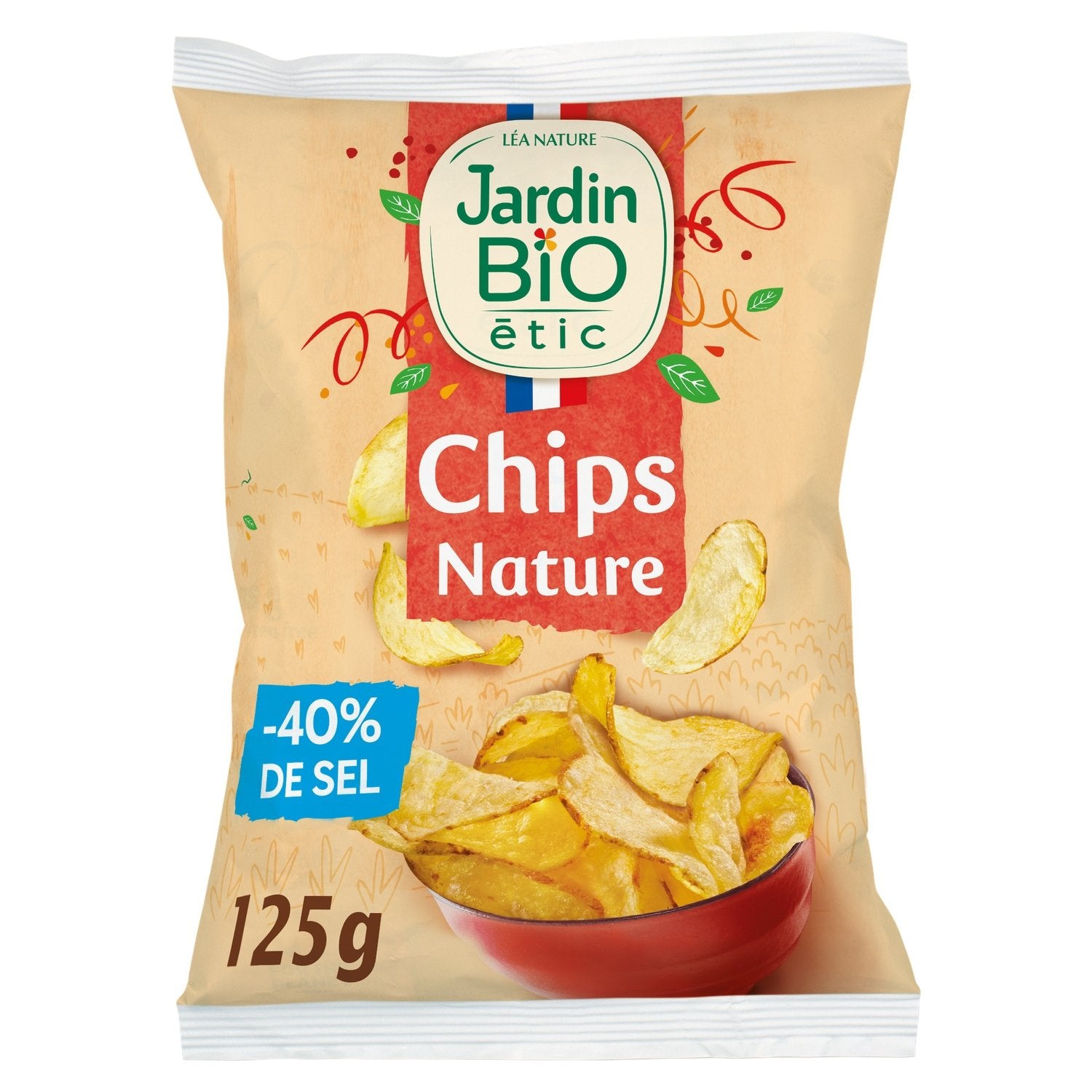 Chips Pomme de Terre Nature Bio JARDIN BIO ETIC le sachet de 125g