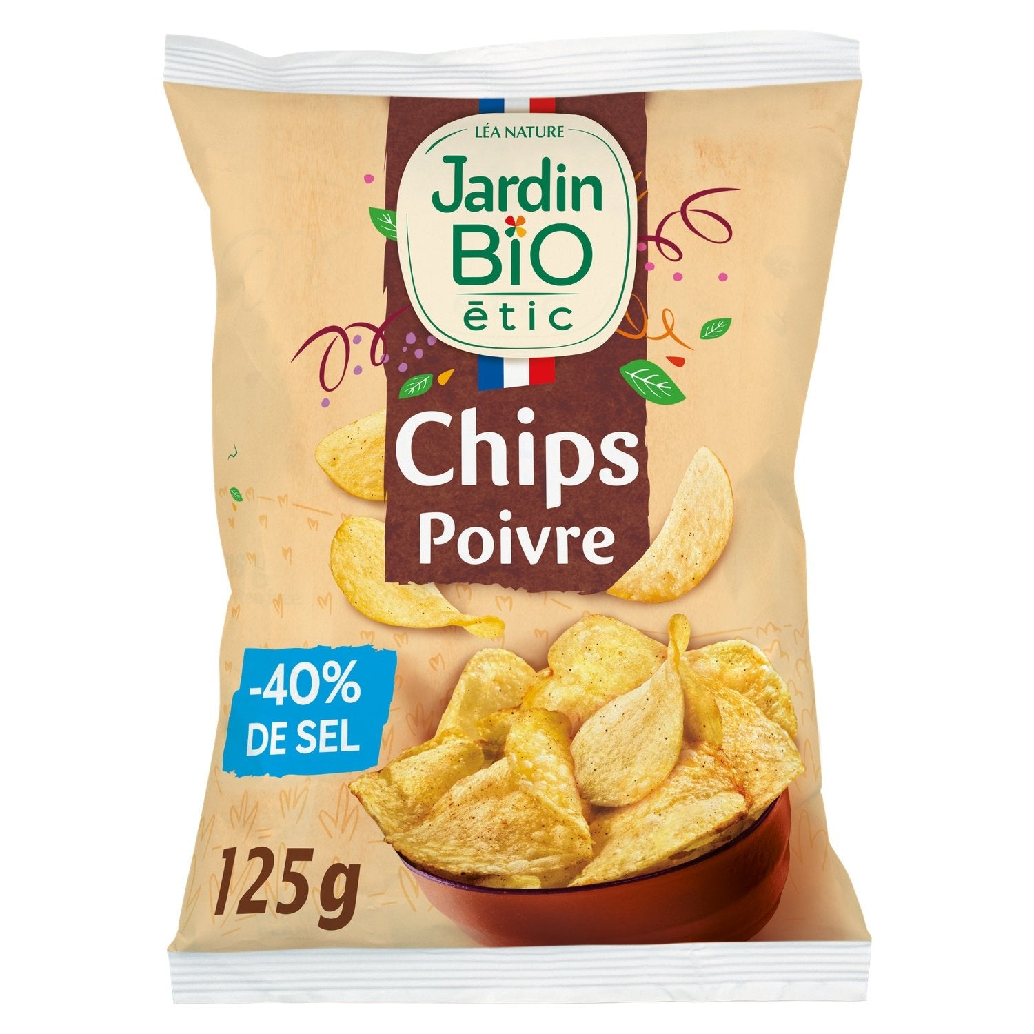 Chips Pomme de Terre Poivre Bio JARDIN BIO ETIC le sachet de 100g