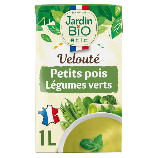 Velouté Petits Pois Légumes Verts Bio JARDIN BIO la brique de 1L