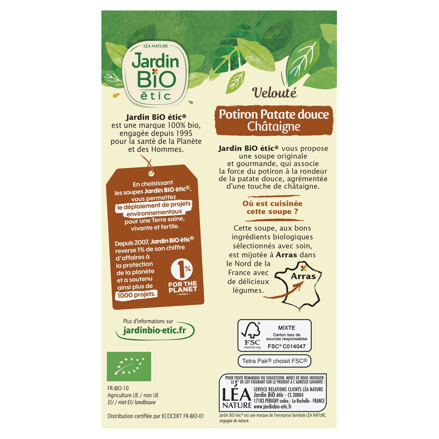 Velouté Potiron Patate Douce Châtaigne Bio JARDIN BIO