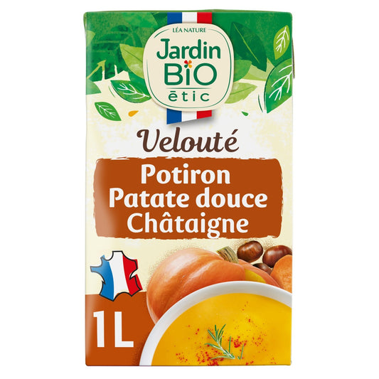 Velouté Potiron Patate Douce Châtaigne Bio JARDIN BIO la brique de 1L