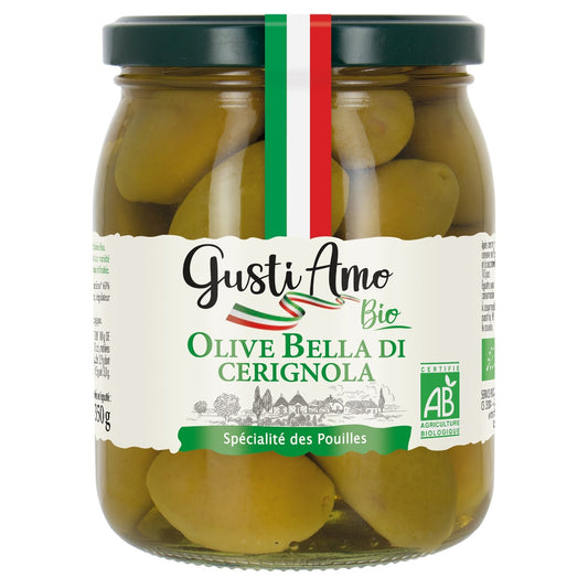 Olives Cerignola Bio GUSTA AMO BIO le pot de 550g
