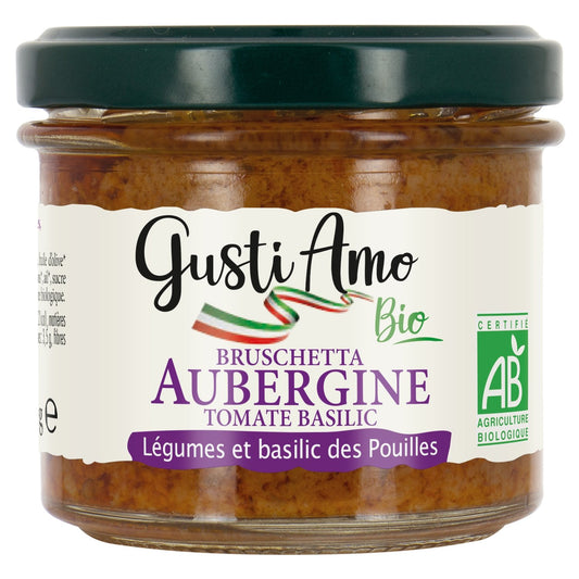 Bruschetta Tartinable Aubergine Bio GUSTI AMO BIO le pot de 100g