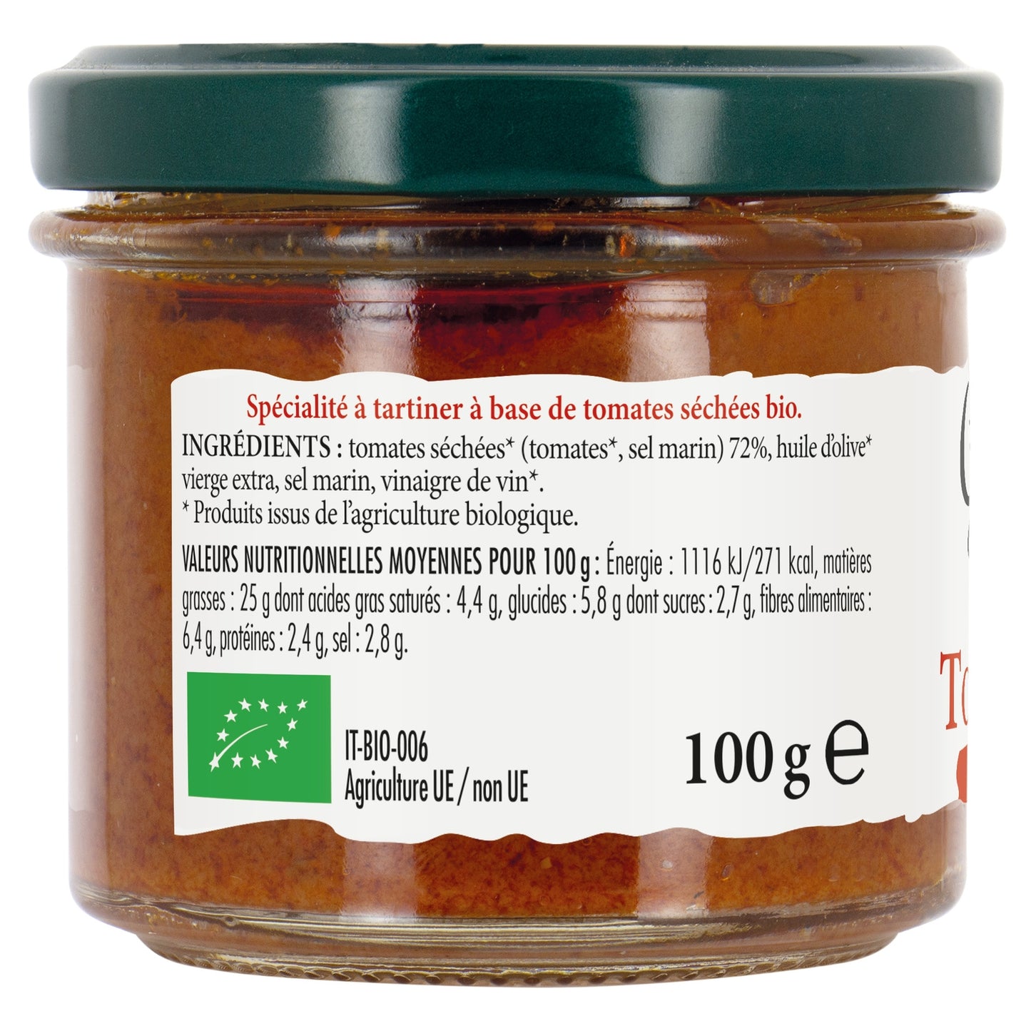 Bruschetta Tartinable Tomates Séchées GUSTI AMO BIO
