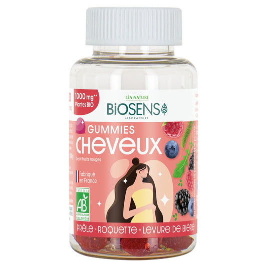 Complément Alimentaire Pousse de Cheveux aux Fruits Rouges BIOSENS 